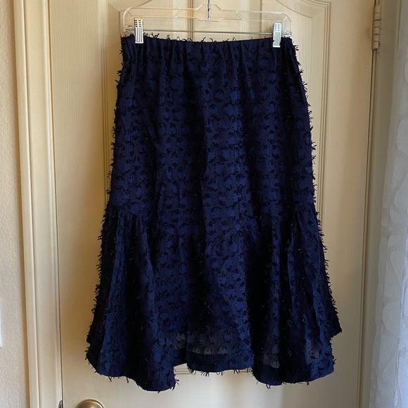 Anthropologie Maeve Textured High Low Trumpet Skirt - Picture 8 of 14